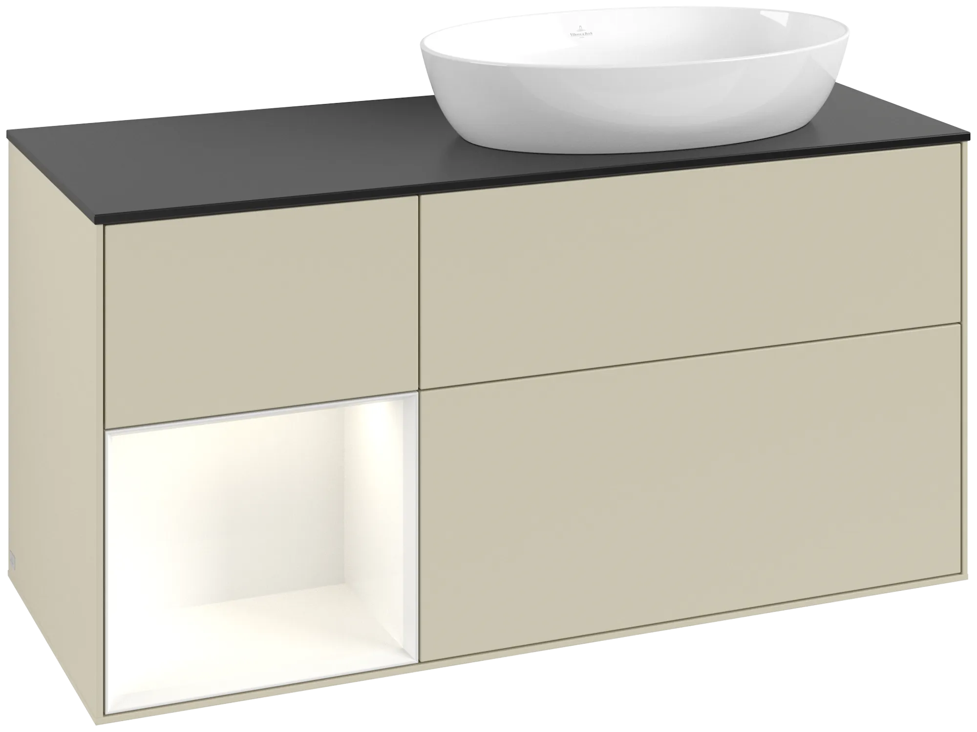Villeroy & Boch Finion Waschbeckenunterschrank FA4, 1200x603x501mm, mit Beleuchtung, 3 Auszüge