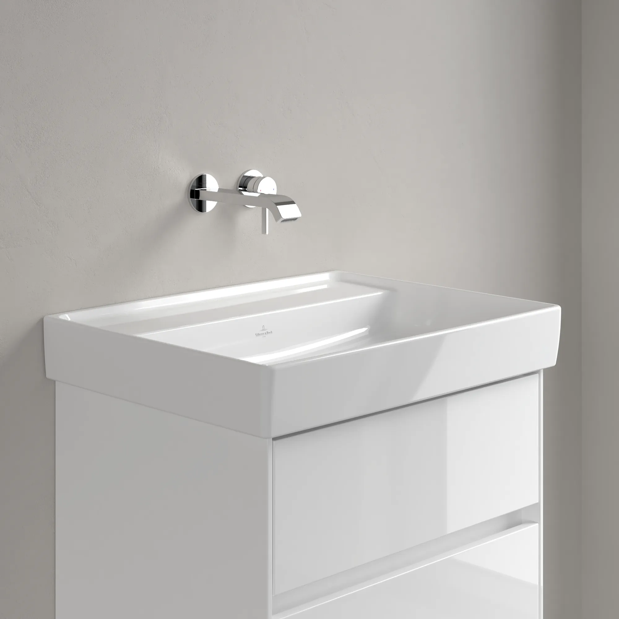 Villeroy & Boch Wandwaschtisch aus TitanCeram „Collaro“ 600 × 470 × 160 mm, ohne Hahnlochbohrung in Weiß Alpin Villeroy & Boch Wandwaschtisch aus TitanCeram „Collaro“ 600 × 470 × 160 mm, ohne Hahnlochbohrung in Weiß Alpin