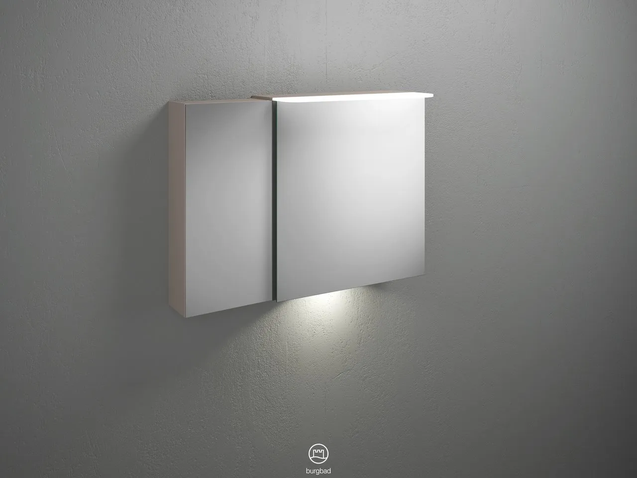 Burgbad Spiegelschrank Badu SFUB090, 310x900x665 mm, LED-Aufsatzleuchte 4200 K, Schalter-Steckdosenelement, Glaseinlegeböden Burgbad Spiegelschrank Badu SFUB090, 310x900x665 mm, LED-Aufsatzleuchte 4200 K, Schalter-Steckdosenelement, Glaseinlegeböden