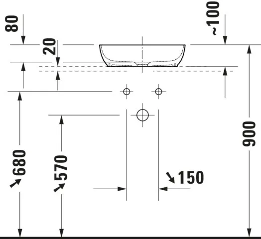 Waschbecken „Sivida“ Waschtisch mit Konsole 12,3 cm in Weiß (matt) Waschbecken „Sivida“ Waschtisch mit Konsole 12,3 cm in Weiß (matt)