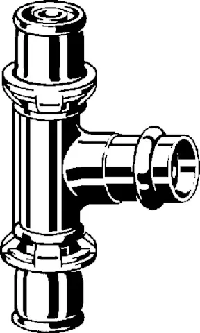 Viega „Sanfix P“ T-Stück mit 3 Muffen 20 × 15 × 20 mm Viega „Sanfix P“ T-Stück mit 3 Muffen 20 × 15 × 20 mm