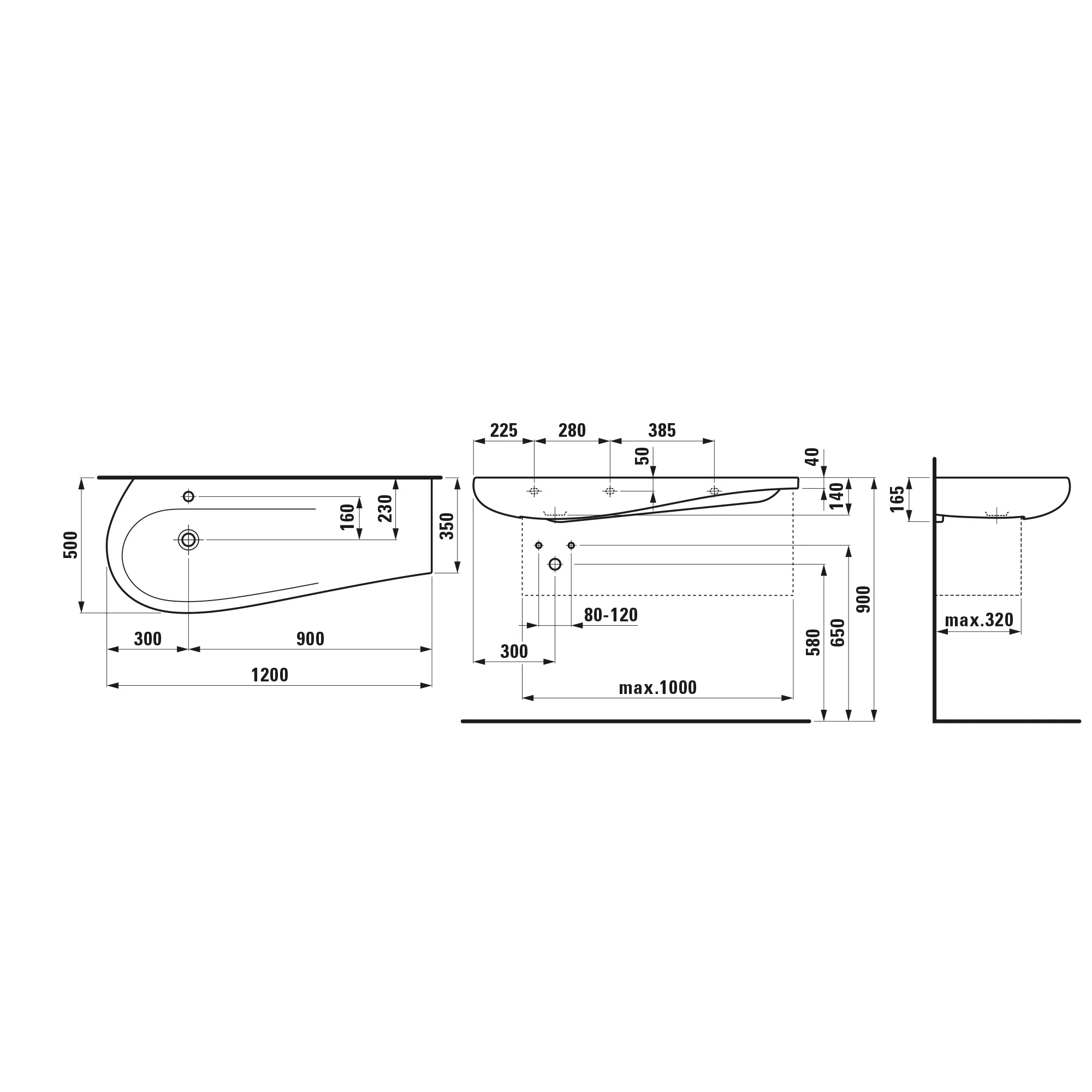 Waschbecken „Ilbagnoalessi“, Hahnlochposition mittig in Weiß Waschbecken „Ilbagnoalessi“, Hahnlochposition mittig in Weiß
