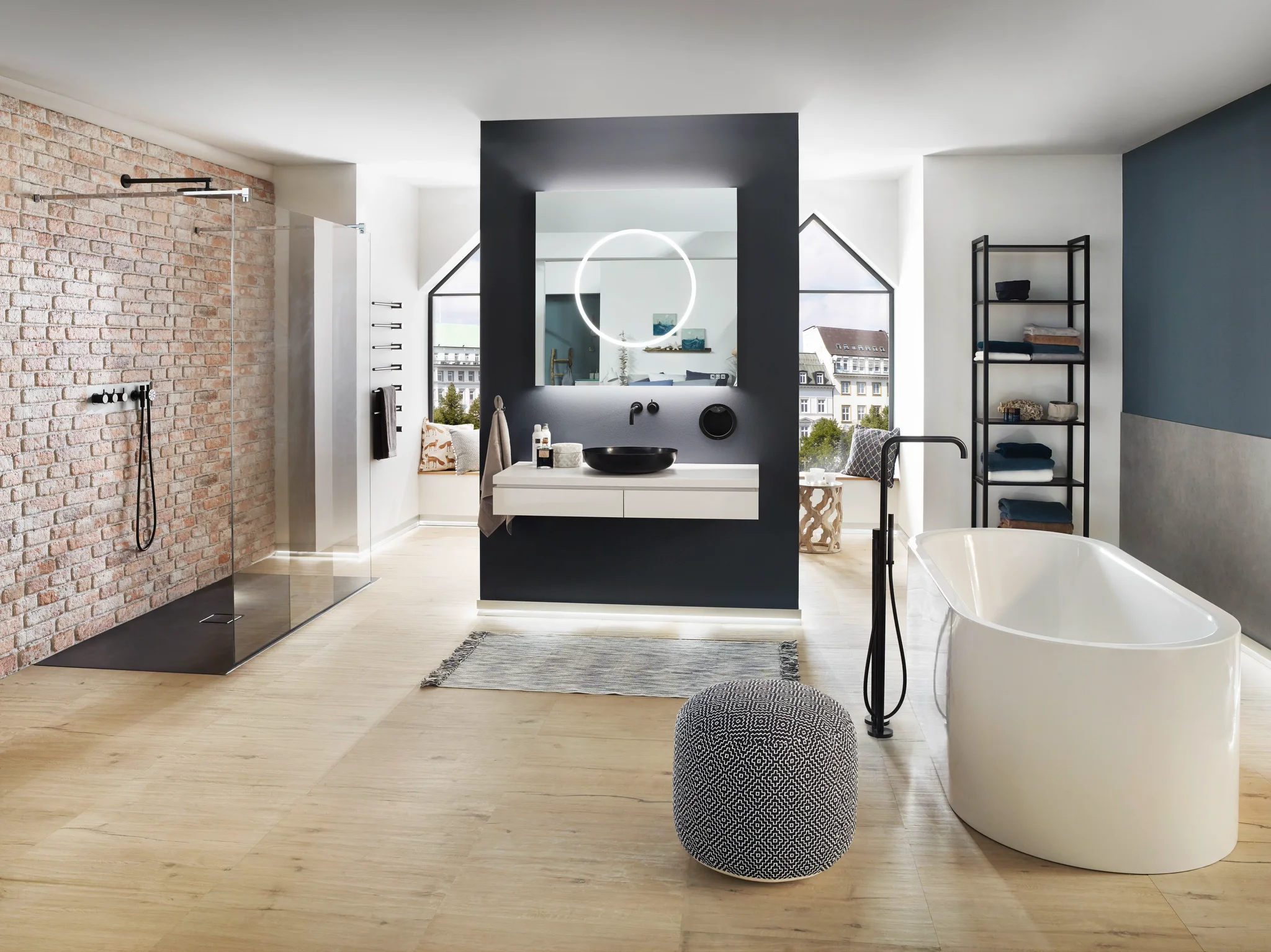Kaldewei MEISTERSTÜCK CENTRO DUO OVAL Badewanne, alpinweiß, Perl-Effekt, 1800x800 mm, 460 mm Tiefe