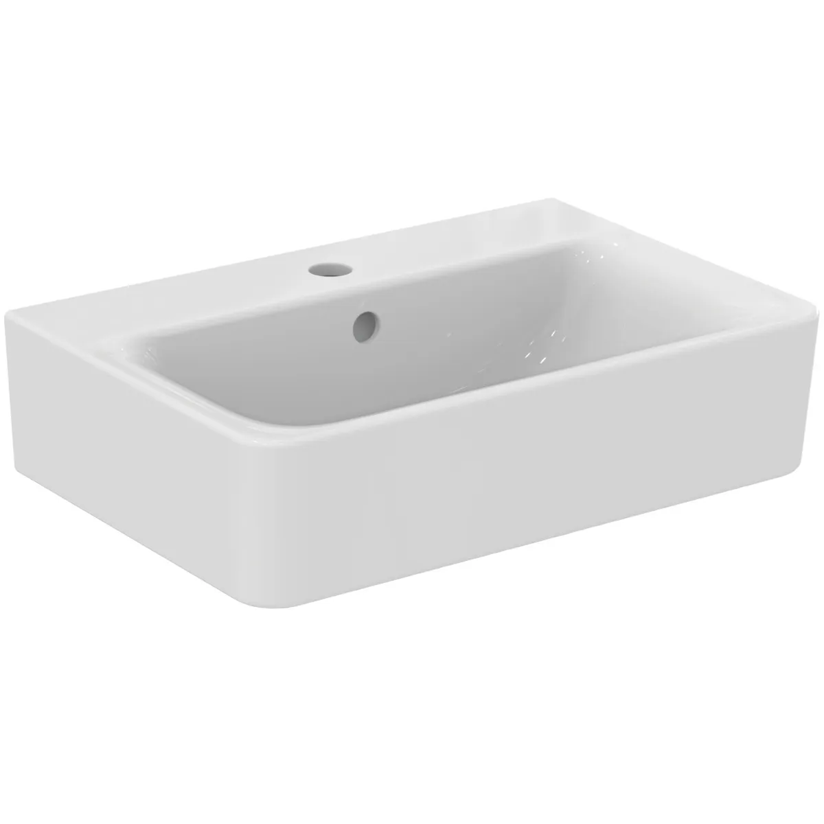 Ideal Standard Waschtisch Connect Cube, 1 Hahnloch, mit Überlauf, kompakt, 550x375x175mm, Weiß Ideal Standard Waschtisch Connect Cube, 1 Hahnloch, mit Überlauf, kompakt, 550x375x175mm, Weiß