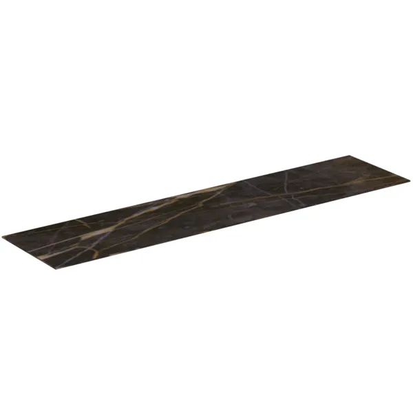 Waschtischplatte Conca, aus Keramik, 1587x373x6mm, Marmor Noir Desir