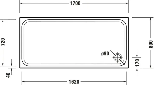 Duravit rechteck Duschwanne „D-Code“ 170 × 80 cm 