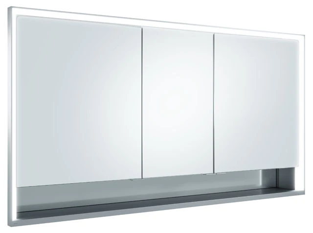 KEUCO Wandeinbau Spiegelschrank mit offenem Ablagefach „Royal Lumos“ in Silber (eloxiert), Unterputz, mit Steckdosen, mit Spiegelheizung 1400 × 735 × 130 mm KEUCO Wandeinbau Spiegelschrank mit offenem Ablagefach „Royal Lumos“ in Silber (eloxiert), Unterputz, mit Steckdosen, mit Spiegelheizung 1400 × 735 × 130 mm