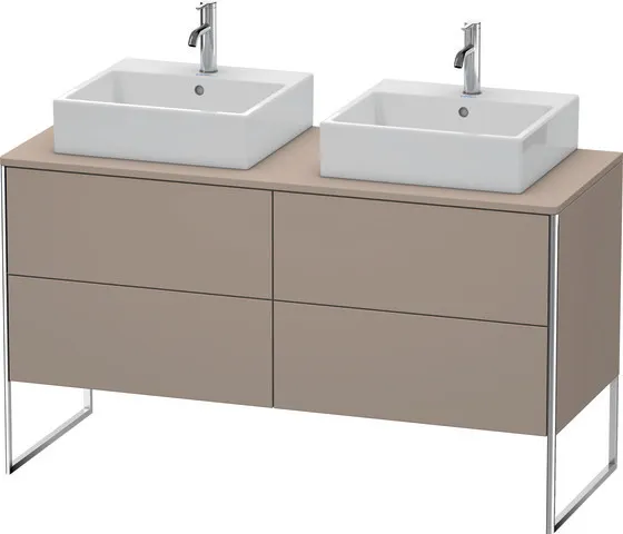 Duravit Waschtischunterschrank bodenstehend „XSquare“ 140 × 77,8 × 54,8 cm Basalt Matt