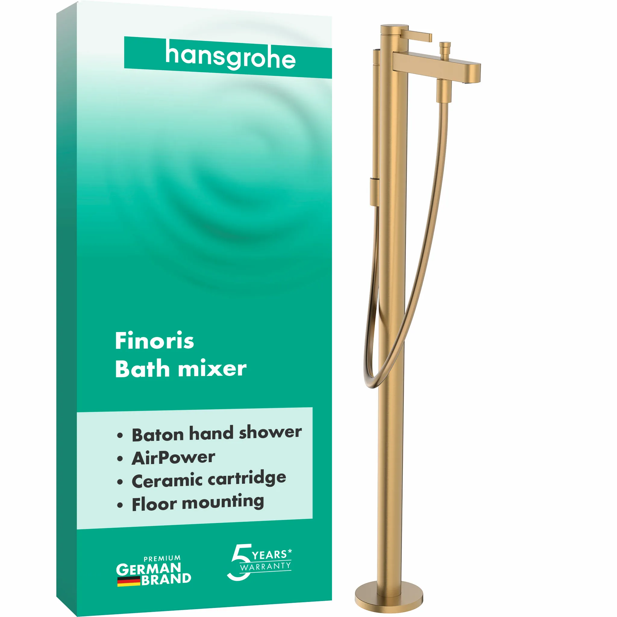 Wannenmischer Finoris Fertigset zur Bodenmontage chrom