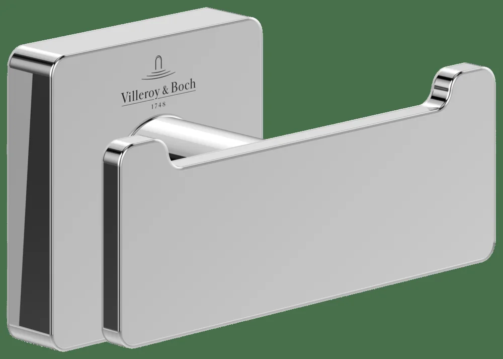 Villeroy & Boch Elements - Striking Doppel-Handtuchhaken 80x44x45mm Chrom