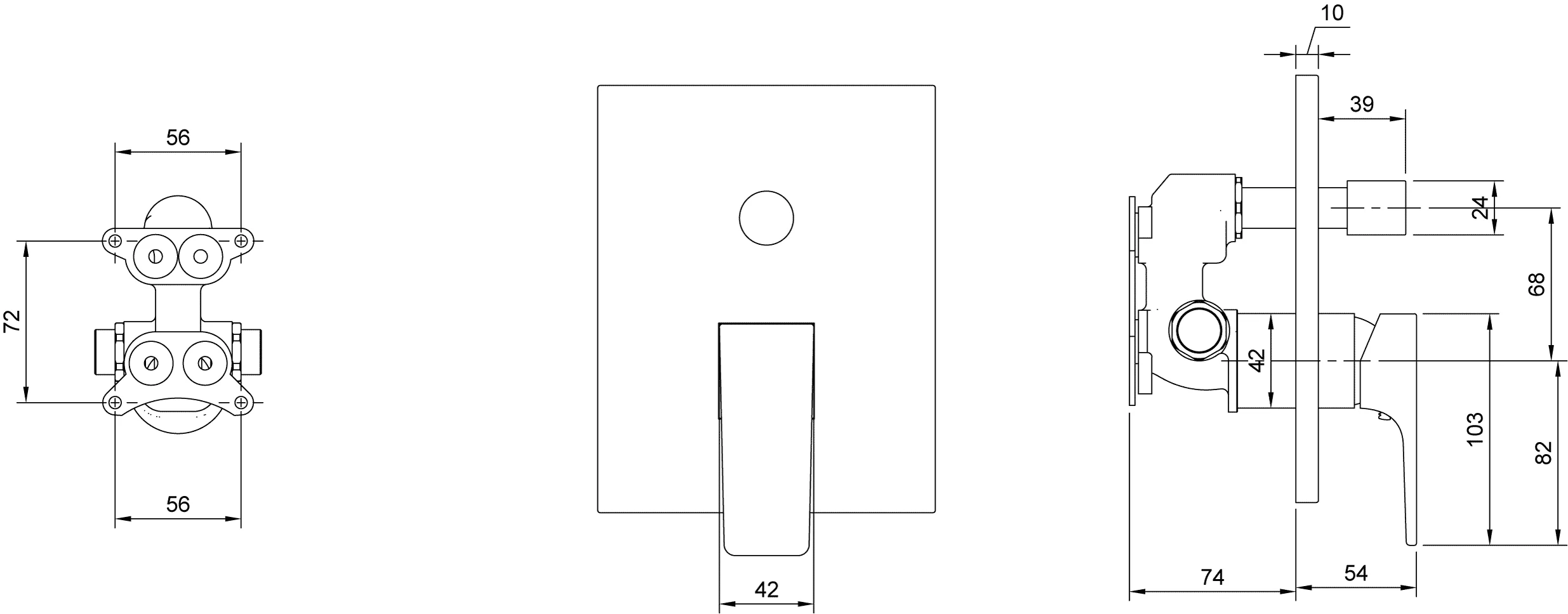 Villeroy & Boch Architectura Square Unterputz-Einhebel-Armatur TVS125003000, Chrom Villeroy & Boch Architectura Square Unterputz-Einhebel-Armatur TVS125003000, Chrom