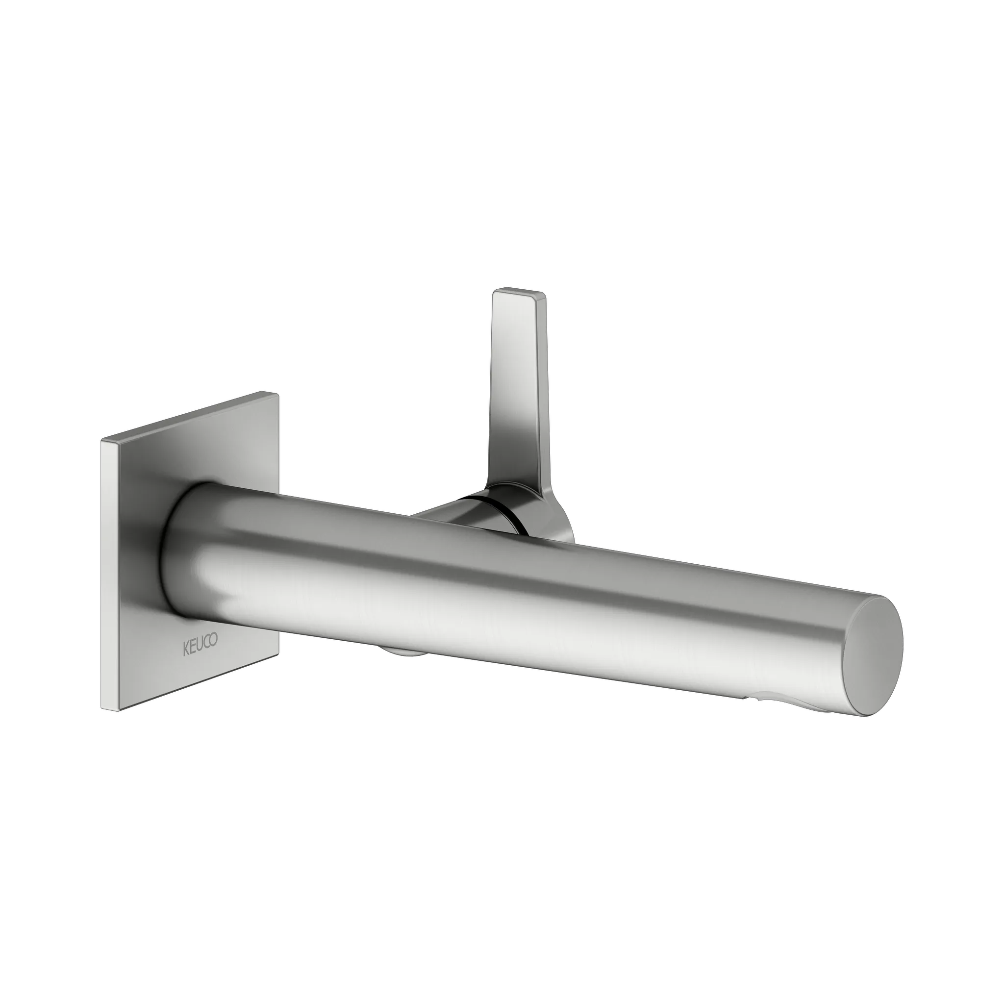 KEUCO EDITION 11 Einhebel-Waschtischmischer Unterputz 1 Loch für Wandmontage Ausladung 197 mm Edelstahl-finish