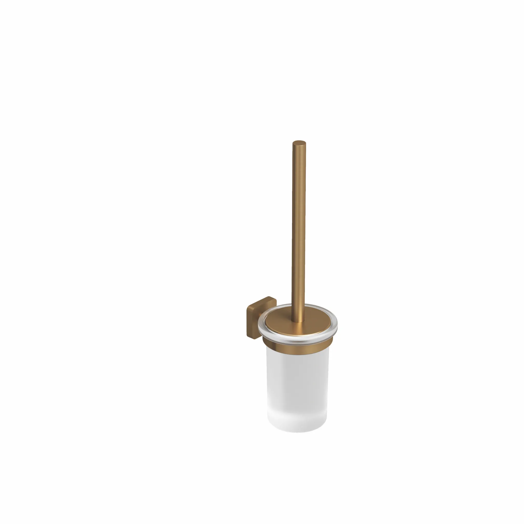 Kludi-VELA S Toilettenbürstengarnitur Brushed Bronze – Wandmontage mit WC-Bürste und Glasbehälter