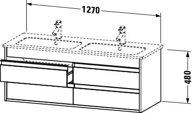 Duravit Waschtischunterschrank wandhängend „Ketho“ 127 × 48 × 47,5 cm Leinen Duravit Waschtischunterschrank wandhängend „Ketho“ 127 × 48 × 47,5 cm Leinen