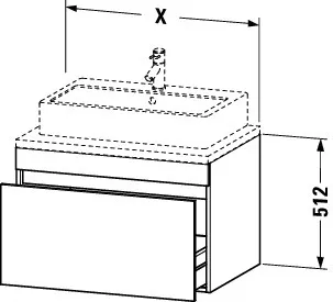 Duravit Waschtischunterschrank wandhängend „DuraStyle“ 60 × 51,2 × 54,8 cm