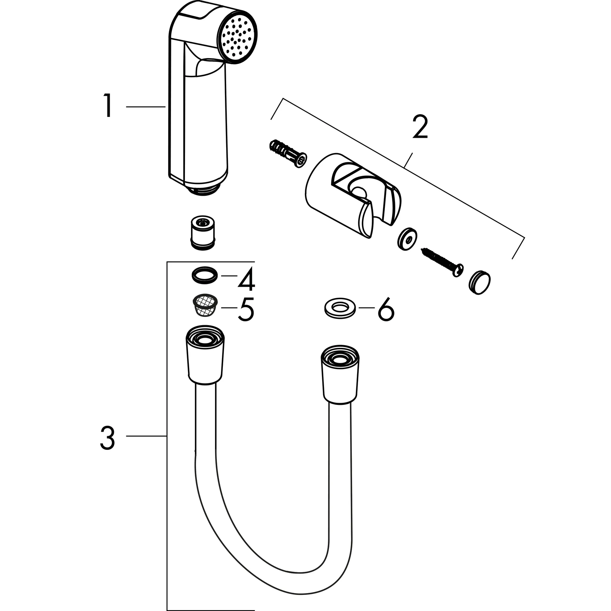 Bidette Handbrause 1jet S EcoSmart+ mit Brausehalter und Druckschlauch 125 cm Chrom Bidette Handbrause 1jet S EcoSmart+ mit Brausehalter und Druckschlauch 125 cm Chrom