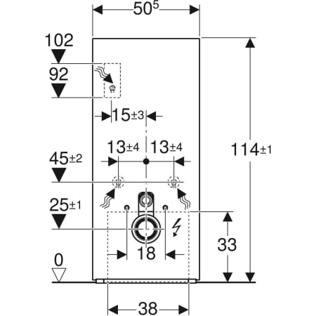 Monolith Plus Sanitärmodul für Wand-WC, 114 cm, Frontverkleidung aus Glas: Glas sand-grau, Aluminium