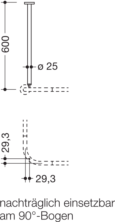 HEWI Deckenabhängung „System 900“ 7 × 7 cm