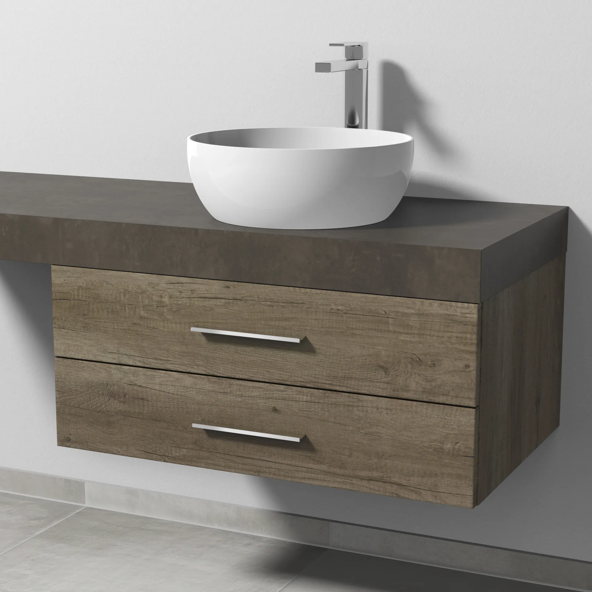 Sanipa Waschtischunterschrank „2morrow“ 800 × 340 × 520 mm in Eiche Nebraska