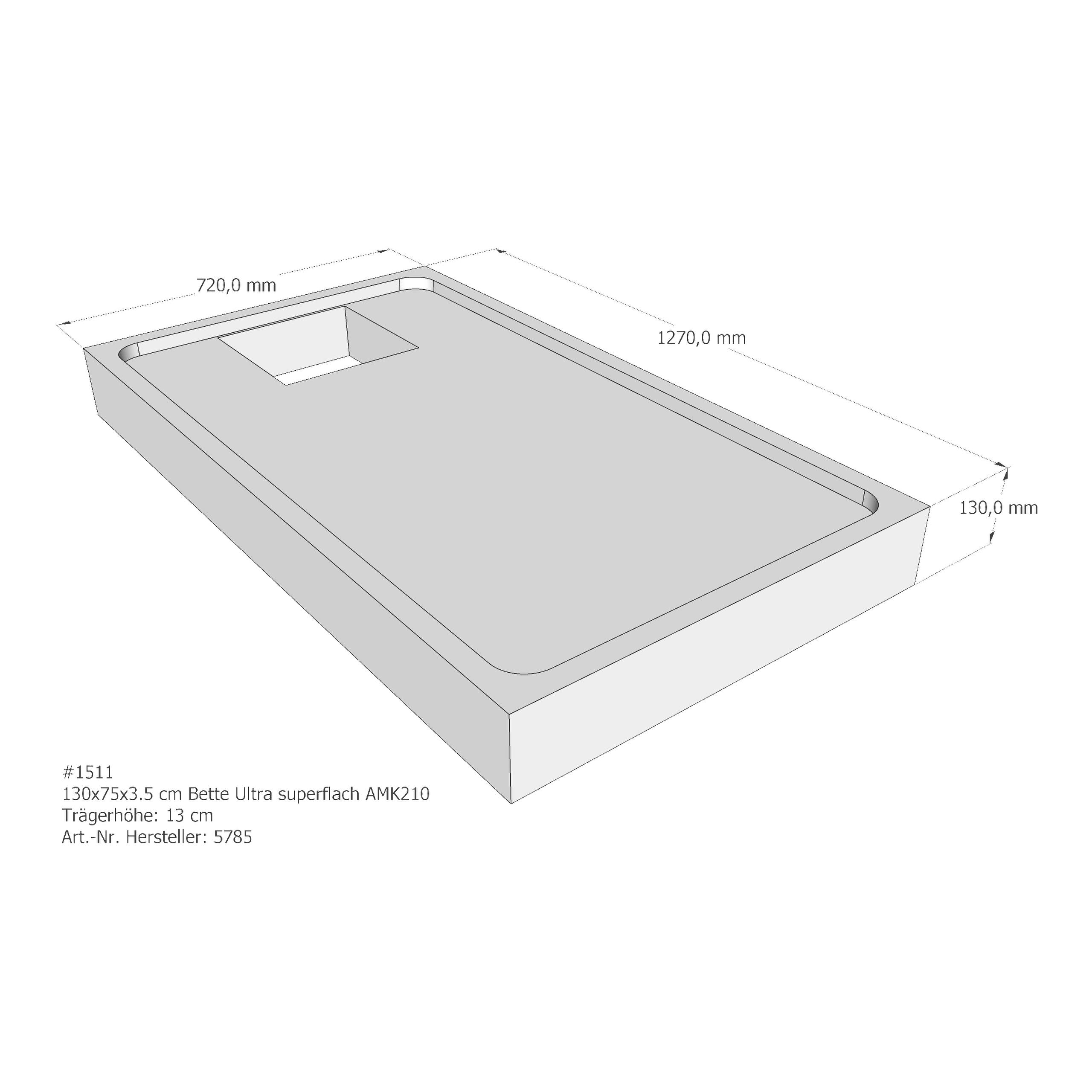 Duschwannenträger für Bette Ultra (superflach) 120 × 75 × 3,5 cm Breite: 75 cm / Länge: 120 cm Duschwannenträger für Bette Ultra (superflach) 120 × 75 × 3,5 cm Breite: 75 cm / Länge: 120 cm