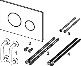 Loop WC-Betätigungsplatte Glas mit runden Betätigungstasten, 2-Mengen-Spülung, flach