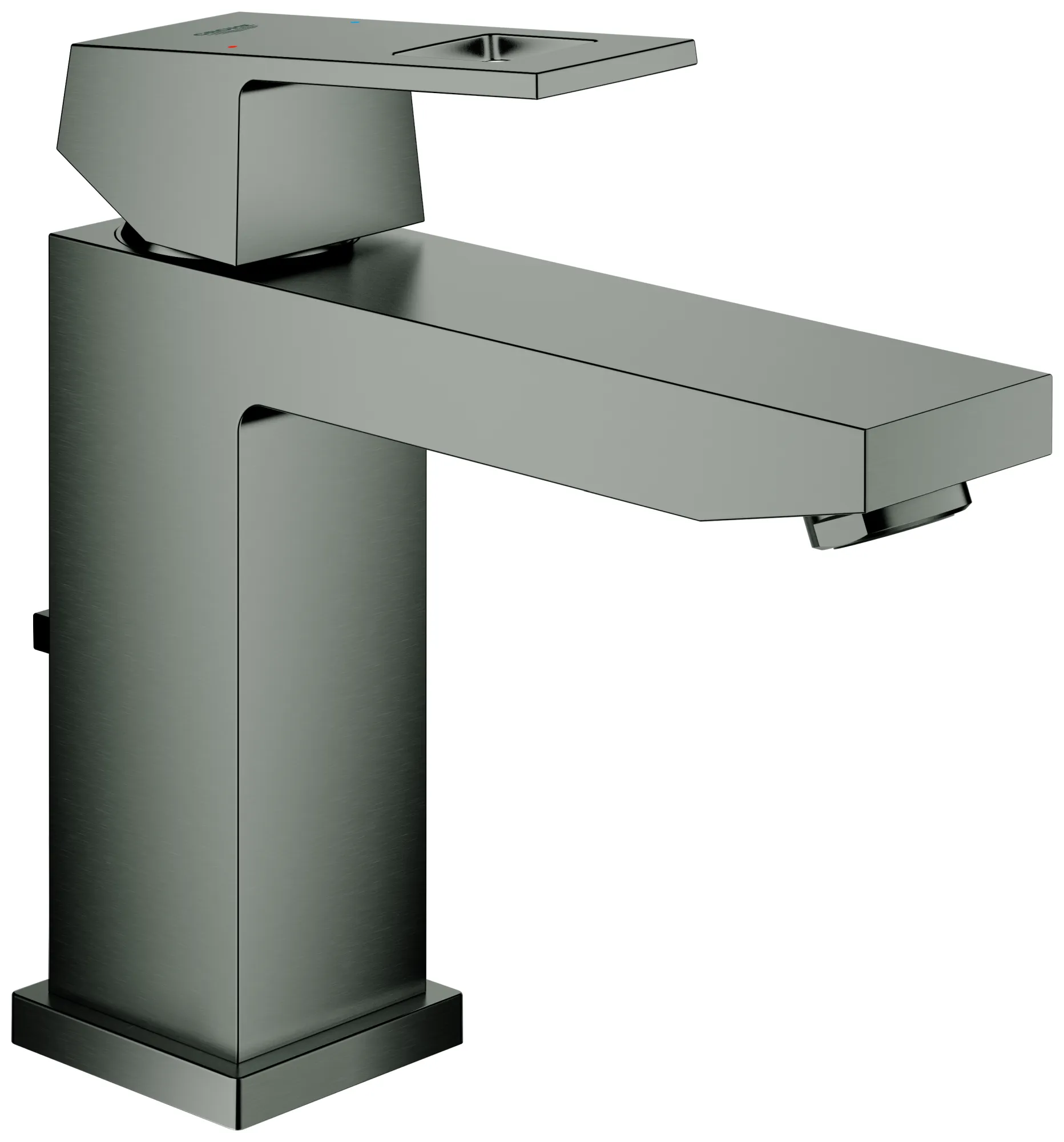 Einhand-Waschtischbatterie Eurocube 23445, M-Size, Einlochmontage, Zugstangen-Ablaufgarnitur 1 1/4''