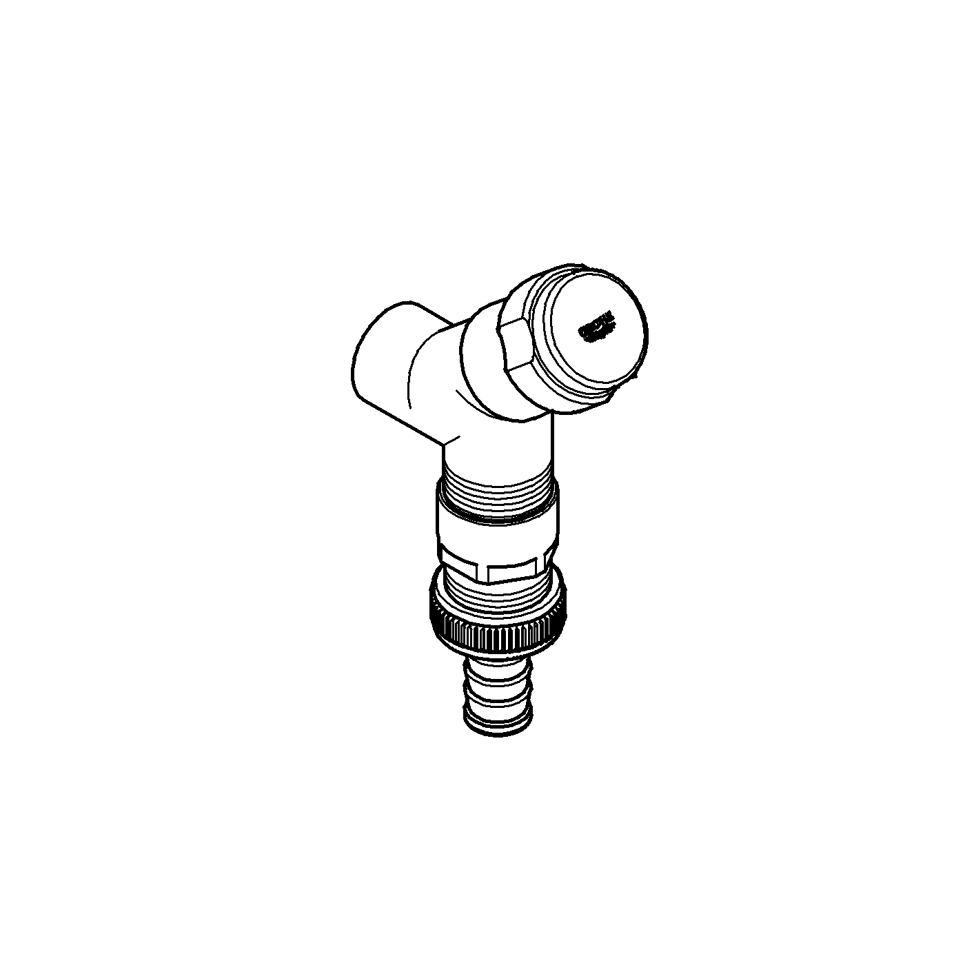 Original WAS Anschlussventil 41015, DN 15, Wandmontage, integrierte Schlauchplatzsicherung, Fettkammer-Oberteil 1/2'' für den absperrbaren Schlauchanschluss, eigensicher, chrom