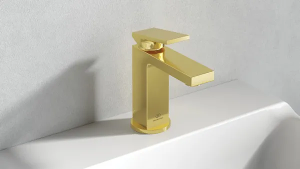 Waschischarmatur Extra Ausladung 111mm ohne Ablaufgarnitur Brushed Gold Waschischarmatur Extra Ausladung 111mm ohne Ablaufgarnitur Brushed Gold