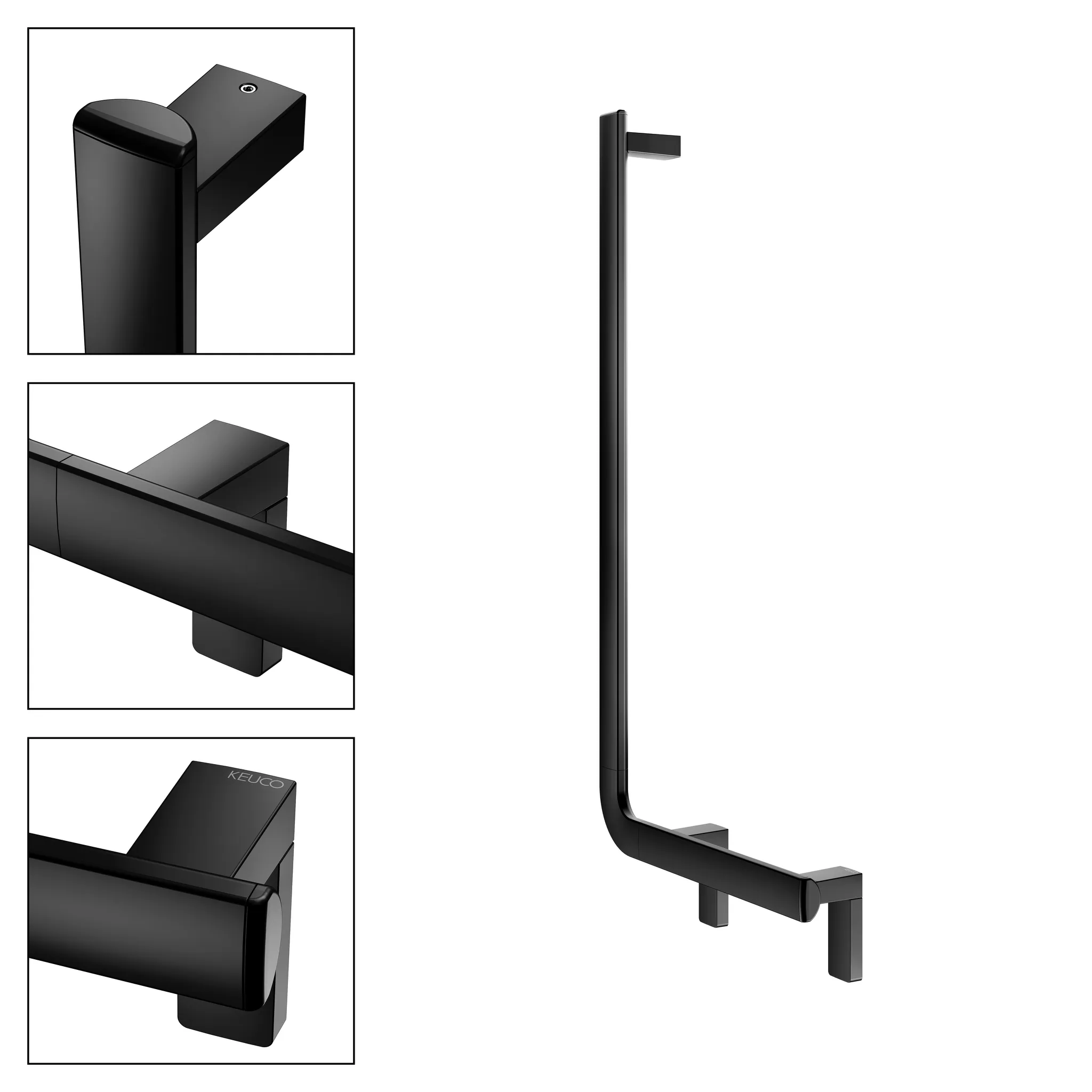 KEUCO Winkelgriff „Axess“ 400 × 800 mm Ausführung links, in Schwarz (matt)
