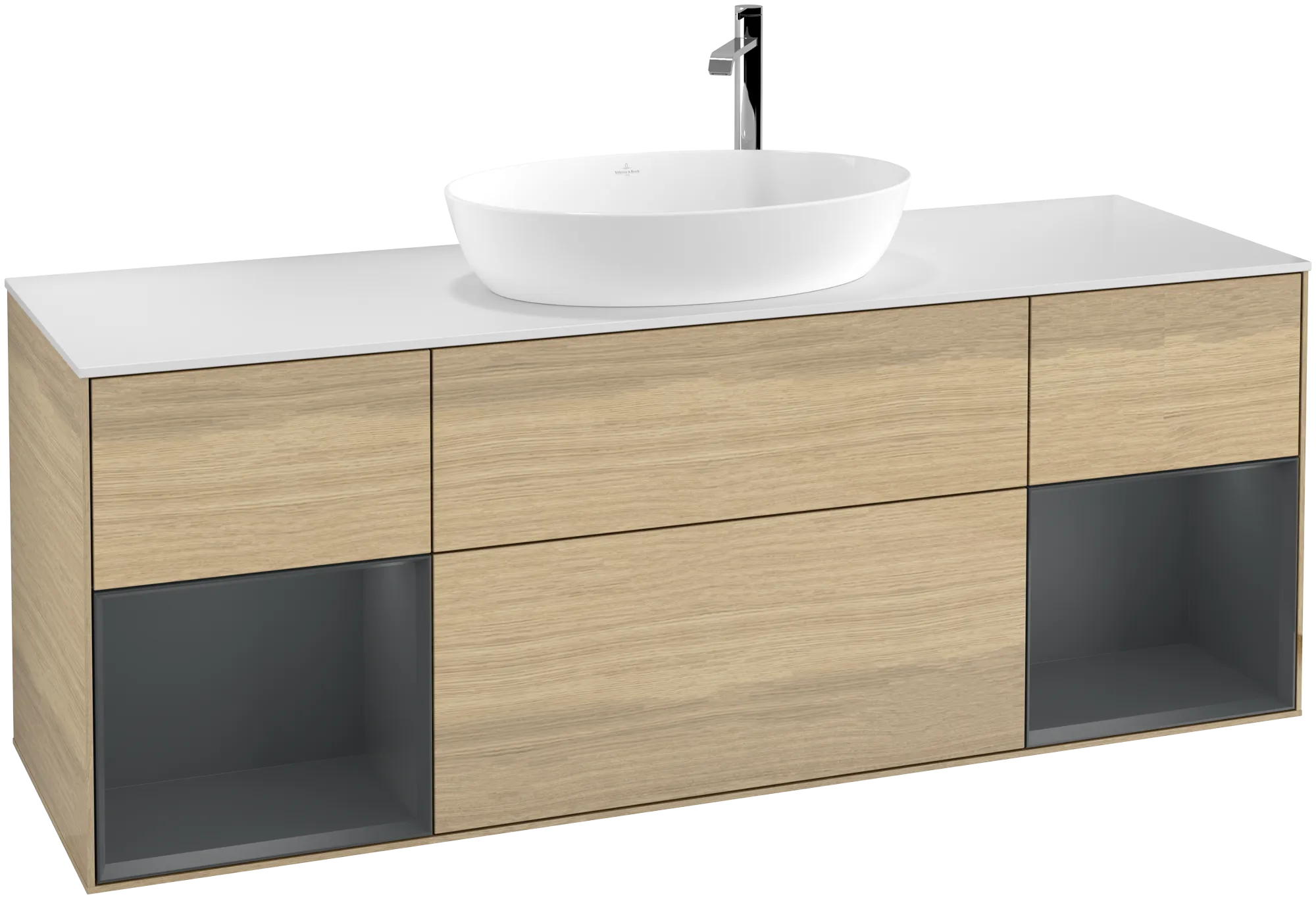 Villeroy & Boch Waschbeckenunterschrank Finion F98, 1600 x 603 x 501 mm, mit Beleuchtung, 4 Auszüge