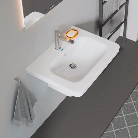 Wandwaschtisch „DuraStyle“, mit Überlauf, Hahnlochposition mittig Wandwaschtisch „DuraStyle“, mit Überlauf, Hahnlochposition mittig