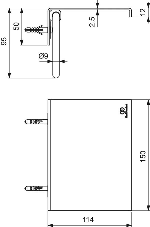 Ideal Standard Toilettenpapierhalter „Alu+“ 11,4 × 9,5 cm in Befestigung verdeckt Ideal Standard Toilettenpapierhalter „Alu+“ 11,4 × 9,5 cm in Befestigung verdeckt