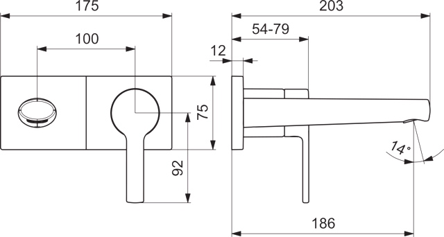 HA Einhebelmischer Fertigmontageset für Waschtischbatterie HANSARONDA 4488 Rosette eckig Ausladung 186 mm DN 15 Chrom