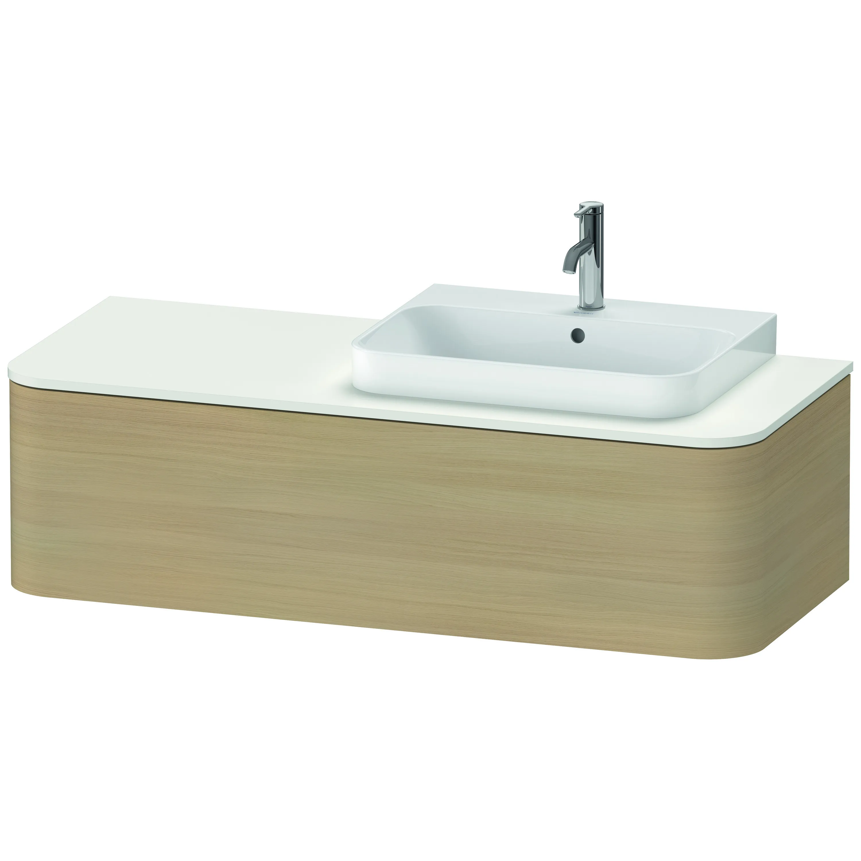 Duravit Waschtischunterschrank wandhängend „Happy D.2 Plus“ 130 × 35,4 × 55 cm Mediterrane Eiche, rechts