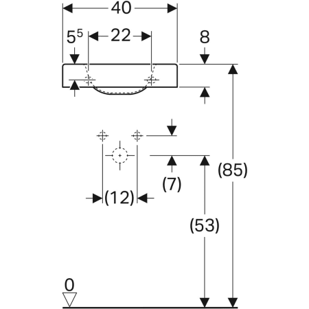 Wandwaschtisch „Preciosa II“, rechteckig, Hahnlochposition rechts 40 × 28 cm in weiß alpin Wandwaschtisch „Preciosa II“, rechteckig, Hahnlochposition rechts 40 × 28 cm in weiß alpin