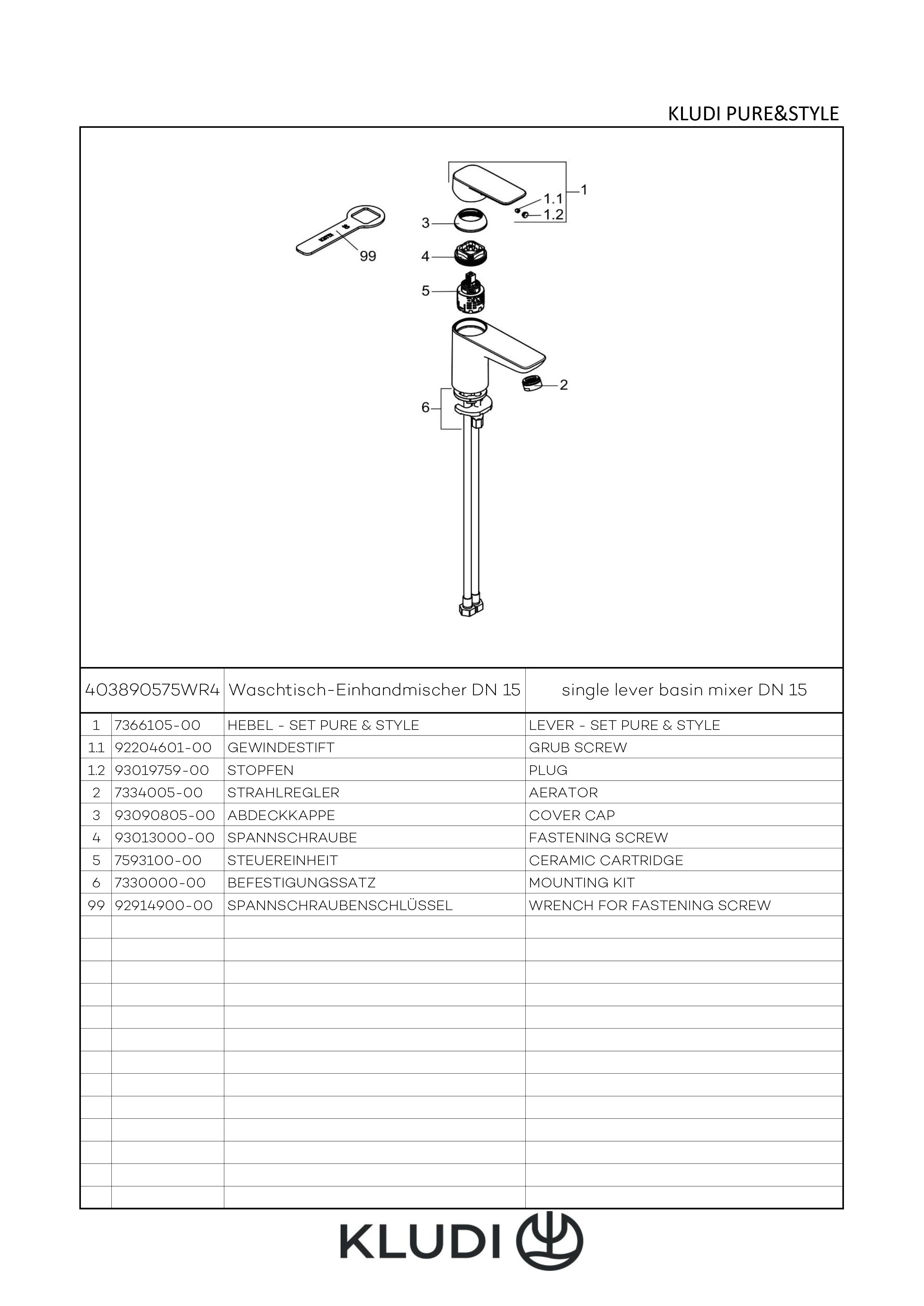 PURE & STYLE WaschtischEHM 75 ECO PLUS, o. Ablaufgarnitur chrom PURE & STYLE WaschtischEHM 75 ECO PLUS, o. Ablaufgarnitur chrom