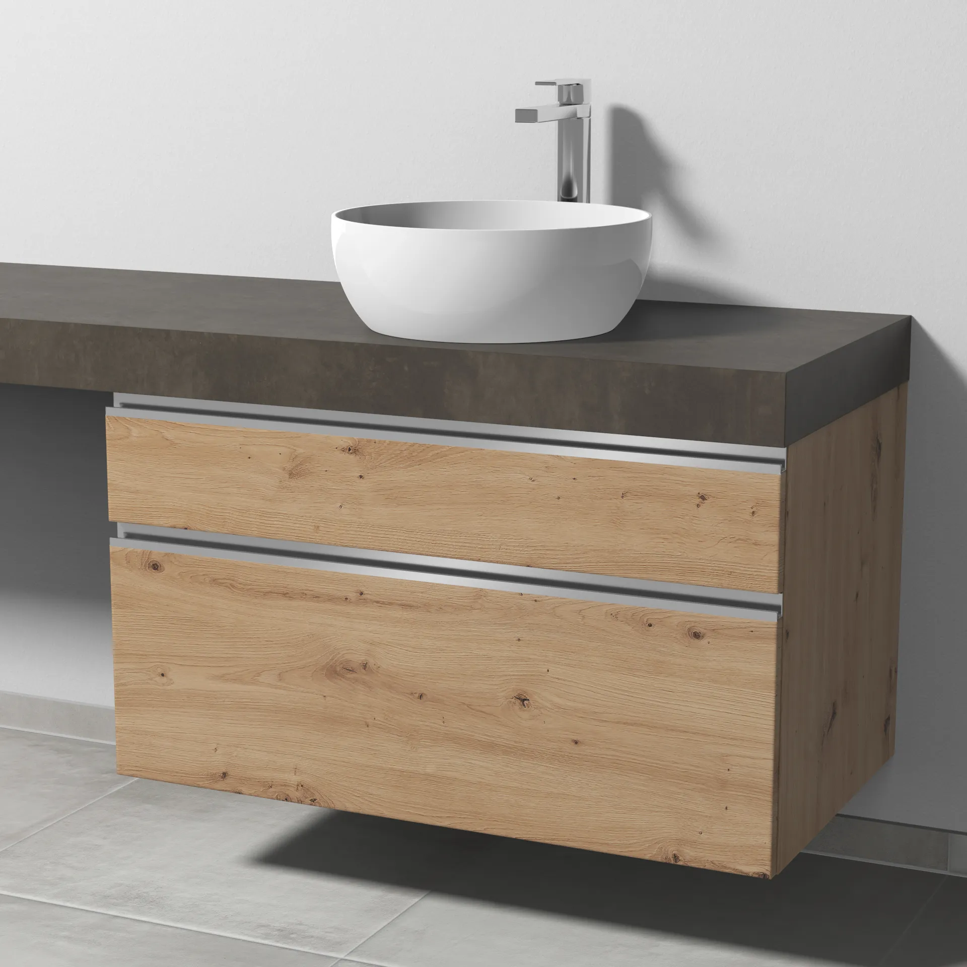 Sanipa Waschtischunterschrank „2morrow“ 900 × 510 × 520 mm in Eiche Natural-Touch