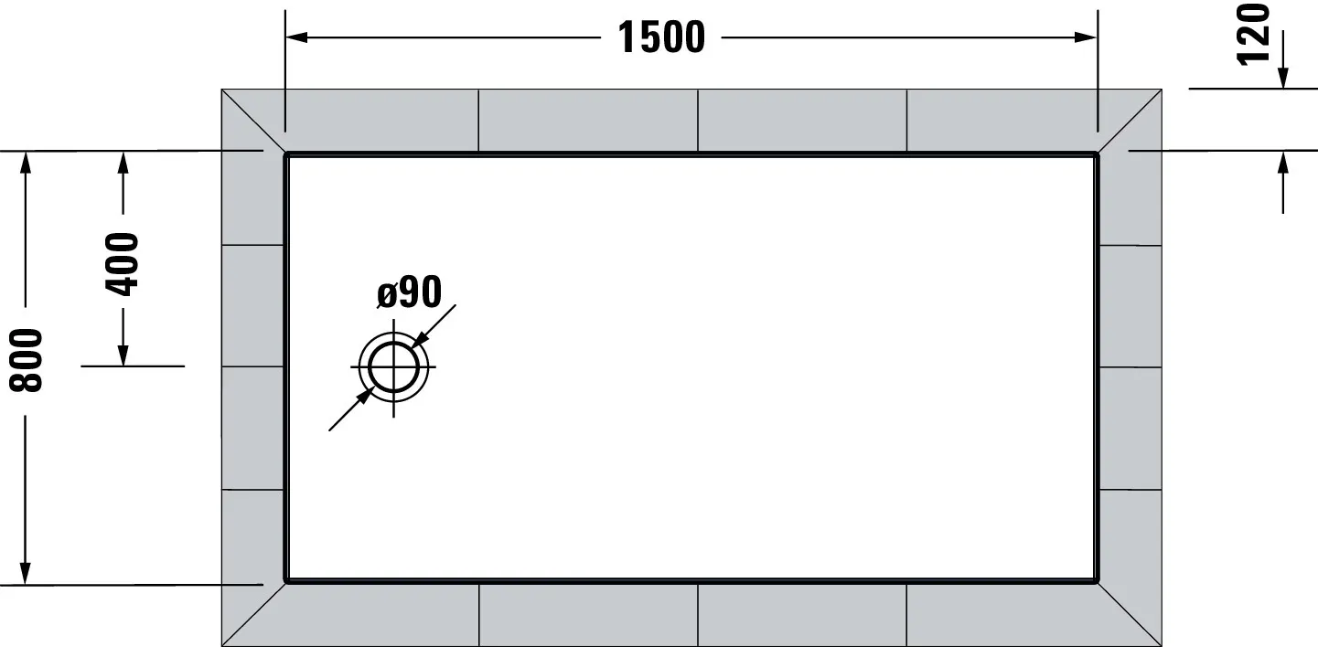 Duravit rechteck Duschwanne „Tempano“ 150 × 80 cm 