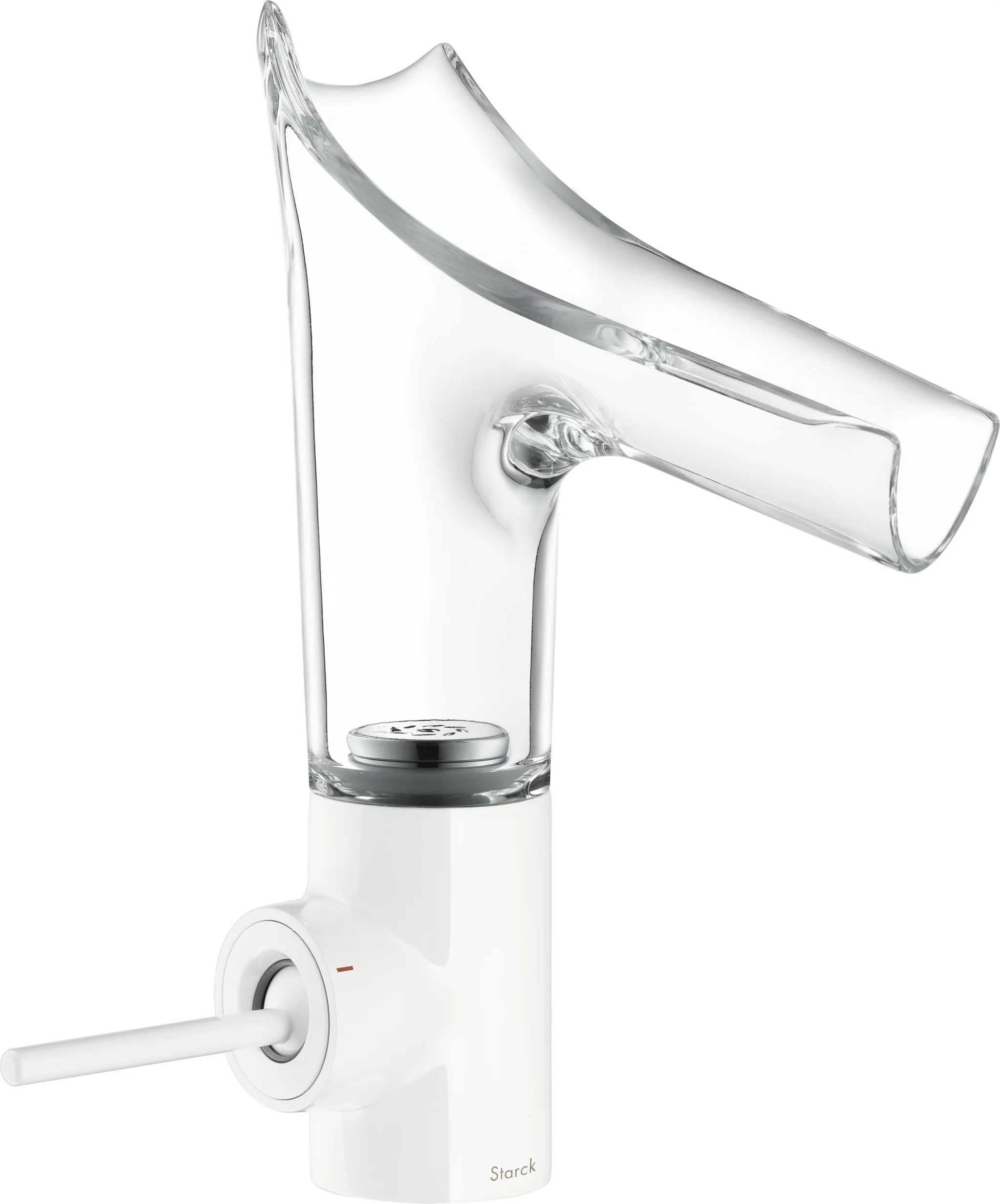 Hansgrohe AXOR Starck V Einhebel-Waschtischmischer chrom, Ausladung 125 mm, ComfortZone 140, Glasauslauf, Keramikmischsystem Hansgrohe AXOR Starck V Einhebel-Waschtischmischer chrom, Ausladung 125 mm, ComfortZone 140, Glasauslauf, Keramikmischsystem