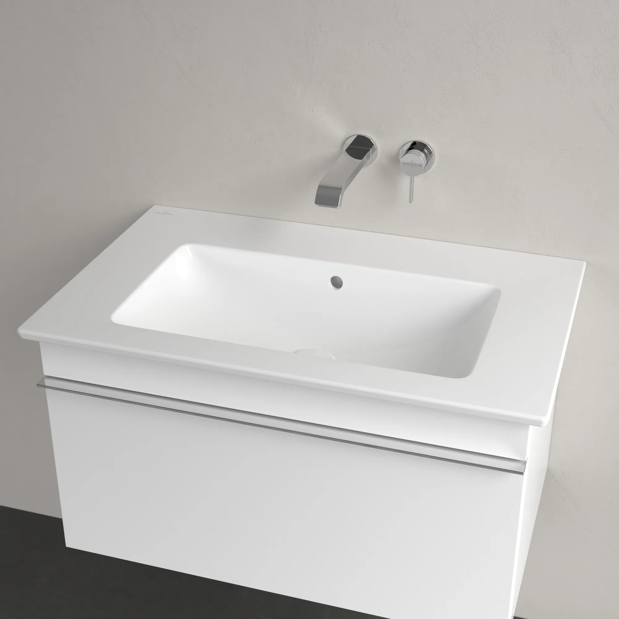 Villeroy & Boch Wandwaschtisch „Venticello“ 800 × 500 × 165 mm, für Becken mittig, ohne Hahnlochbohrung in Weiß Alpin Villeroy & Boch Wandwaschtisch „Venticello“ 800 × 500 × 165 mm, für Becken mittig, ohne Hahnlochbohrung in Weiß Alpin
