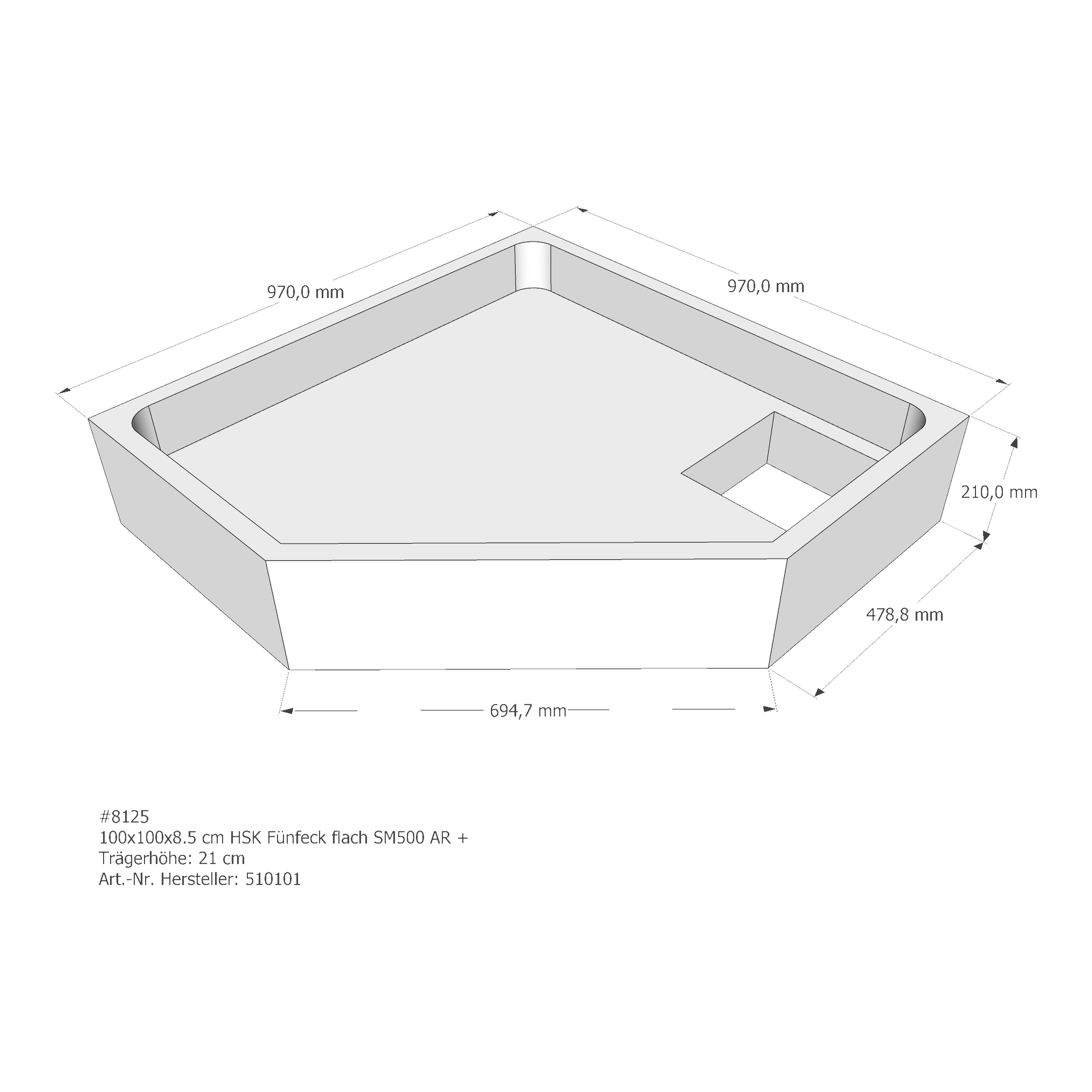 Duschwannenträger für HSK Rechteck superflach 180 × 80 × 3,5 cm Duschwannenträger für HSK Rechteck superflach 180 × 80 × 3,5 cm