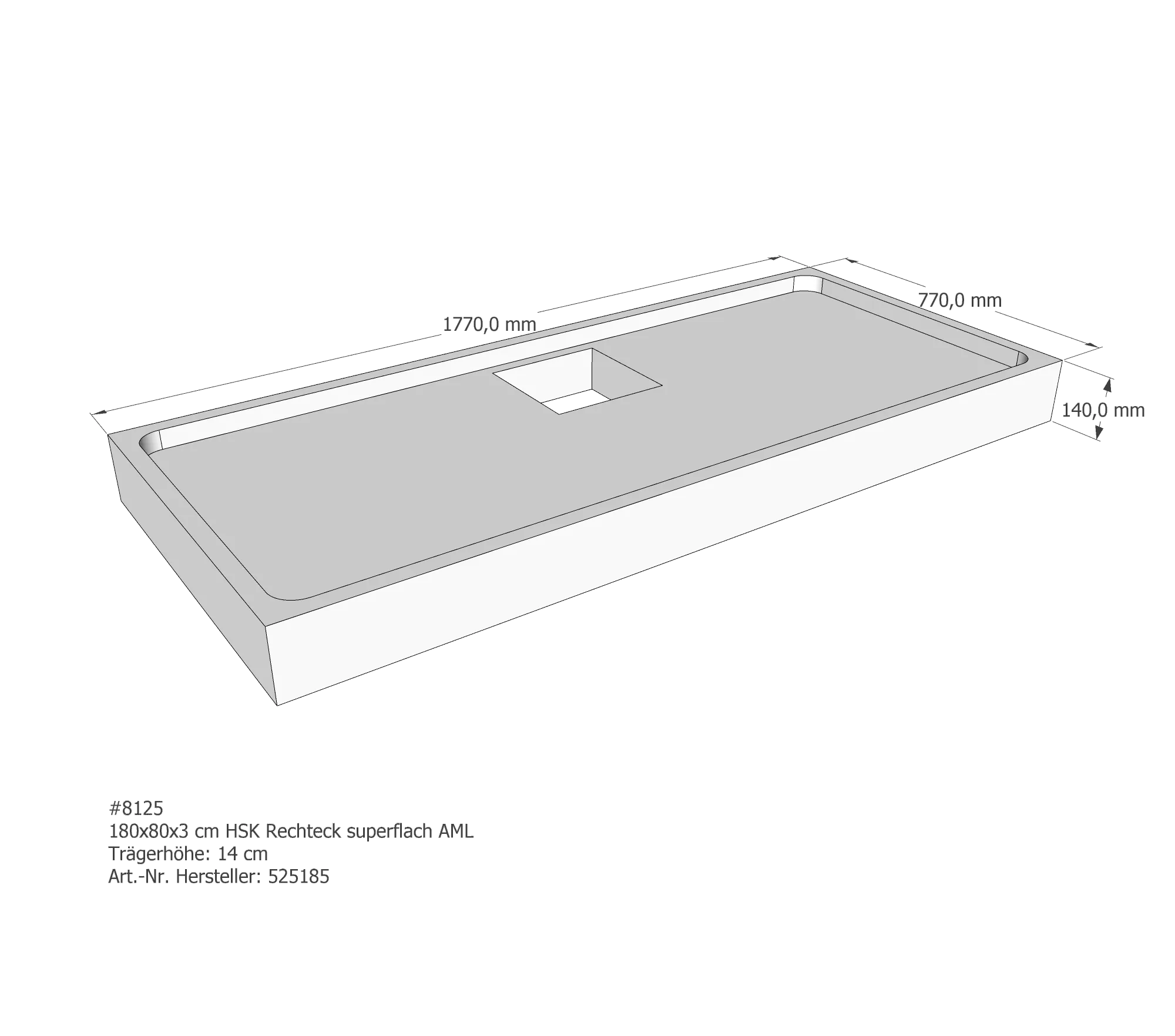 Duschwannenträger für HSK Rechteck superflach 180 × 80 × 3,5 cm Duschwannenträger für HSK Rechteck superflach 180 × 80 × 3,5 cm