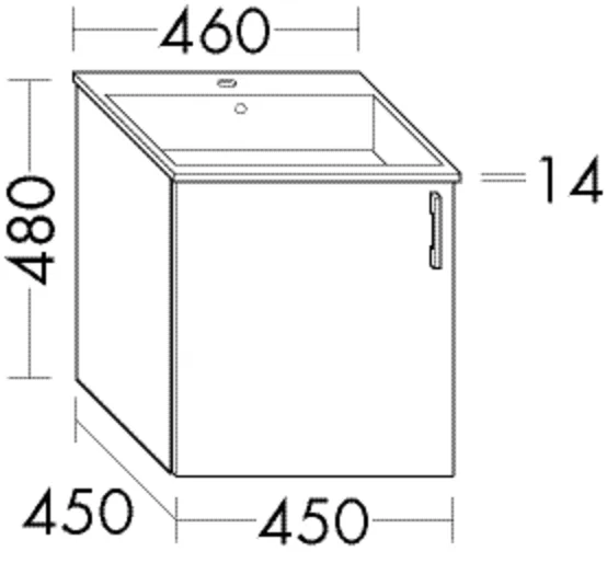 Waschtischunterschrank Sys30 von burgbad – 450 x 450 mm, Höhe 480 mm, PG1 Waschtischunterschrank Sys30 von burgbad – 450 x 450 mm, Höhe 480 mm, PG1