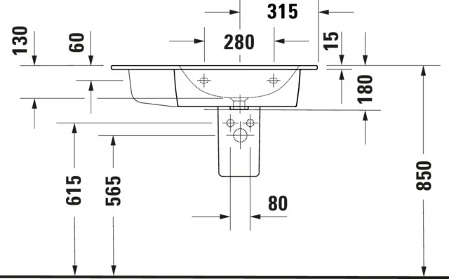 Wandwaschtisch „ME by Starck“, mit Überlauf in Weiß Seidenmatt Wandwaschtisch „ME by Starck“, mit Überlauf in Weiß Seidenmatt