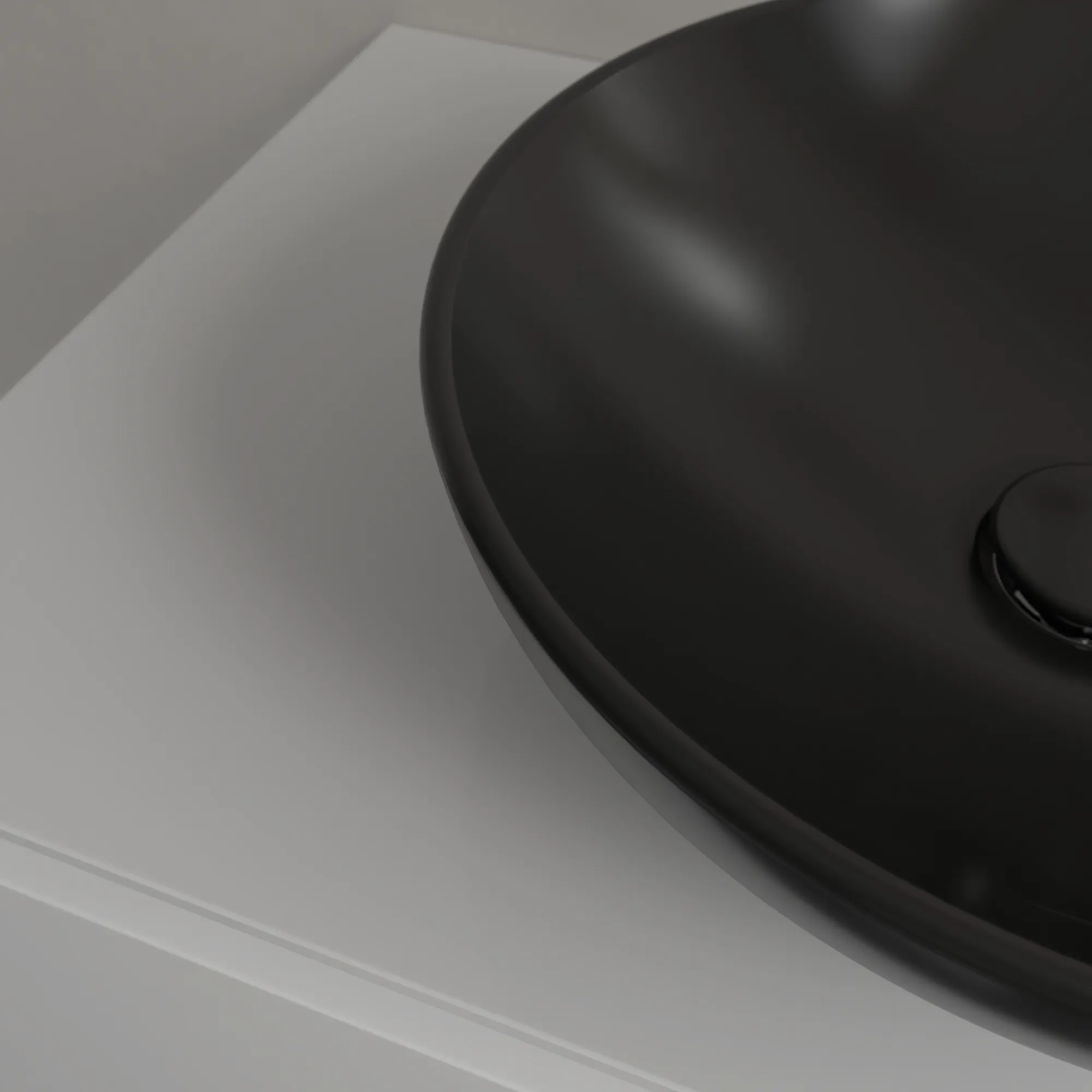 Villeroy & Boch Aufsatzwaschbecken Loop & Friends Pure Black CeramicPlus, 420x420x150 mm, Höhe 120 mm, TitanCeram, matt, ohne Überlauf Villeroy & Boch Aufsatzwaschbecken Loop & Friends Pure Black CeramicPlus, 420x420x150 mm, Höhe 120 mm, TitanCeram, matt, ohne Überlauf