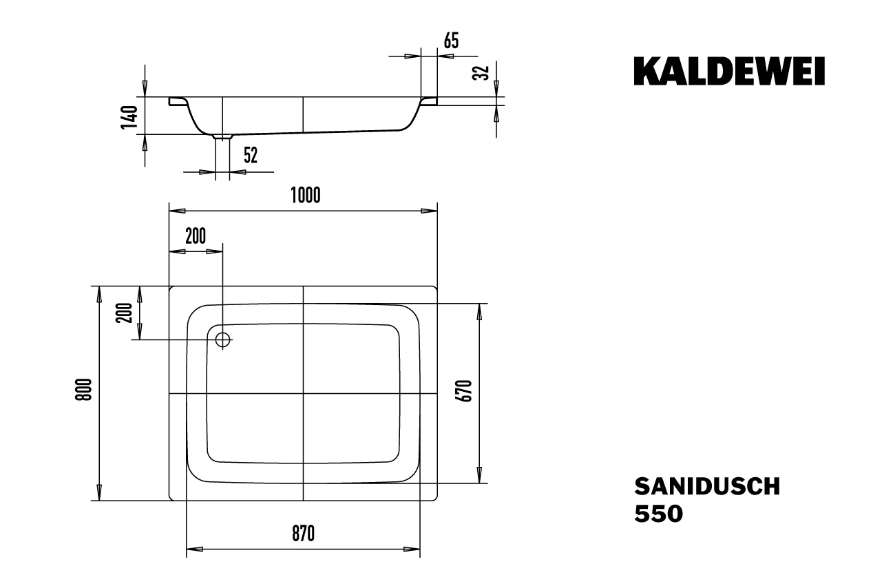 Kaldewei SANIDUSCH Duschwanne, 800x1000 mm, bahamabeige, Antislip, 140 mm Tiefe, erhöhter Einbau
