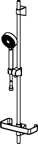 HansaBASICJET Wandstangen-Brausenset 4467 1-strahlig Chrom