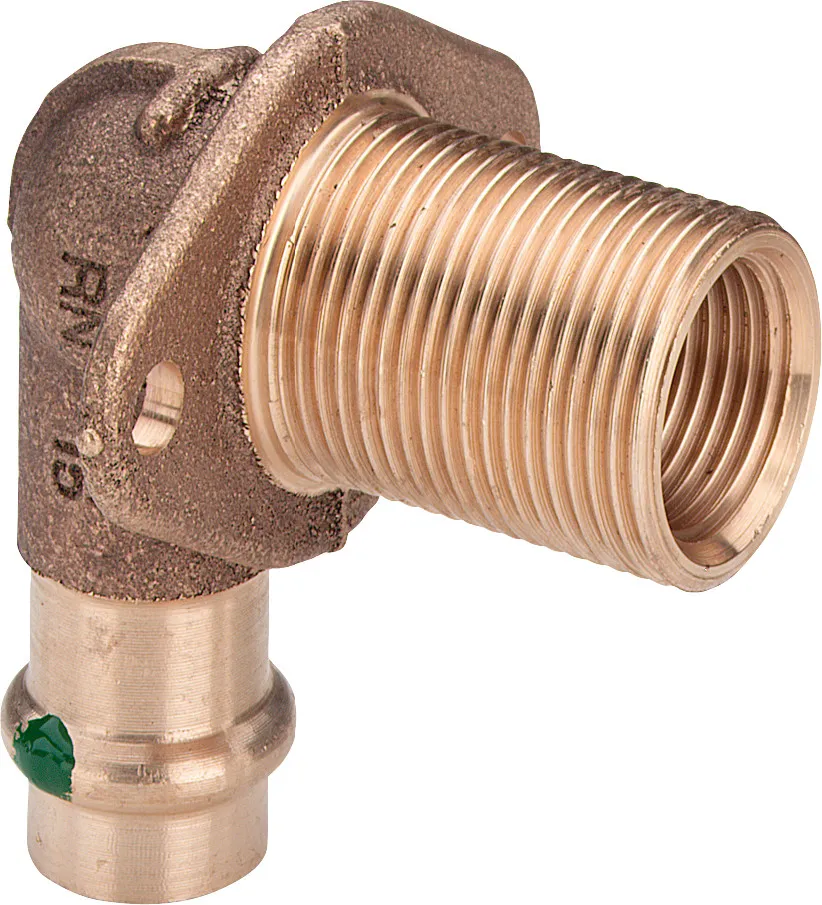 „Sanpress“ 90°-Wanddurchführung mit 1 Muffe 15 mm × 1/2″ × 3/4″ × 35 mm „Sanpress“ 90°-Wanddurchführung mit 1 Muffe 15 mm × 1/2″ × 3/4″ × 35 mm