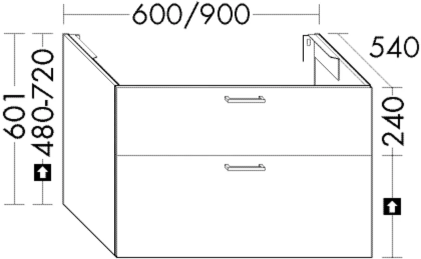 Burgbad Waschtischunterschrank Sys30, 600 mm breit, 601 mm hoch, 540 mm tief, inkl. Metallkonsolen Burgbad Waschtischunterschrank Sys30, 600 mm breit, 601 mm hoch, 540 mm tief, inkl. Metallkonsolen