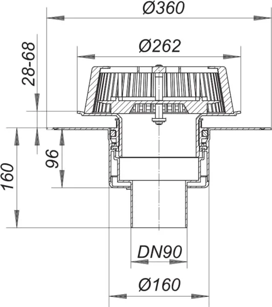 Notablauf SuperDrain 62 FPO, DN 90